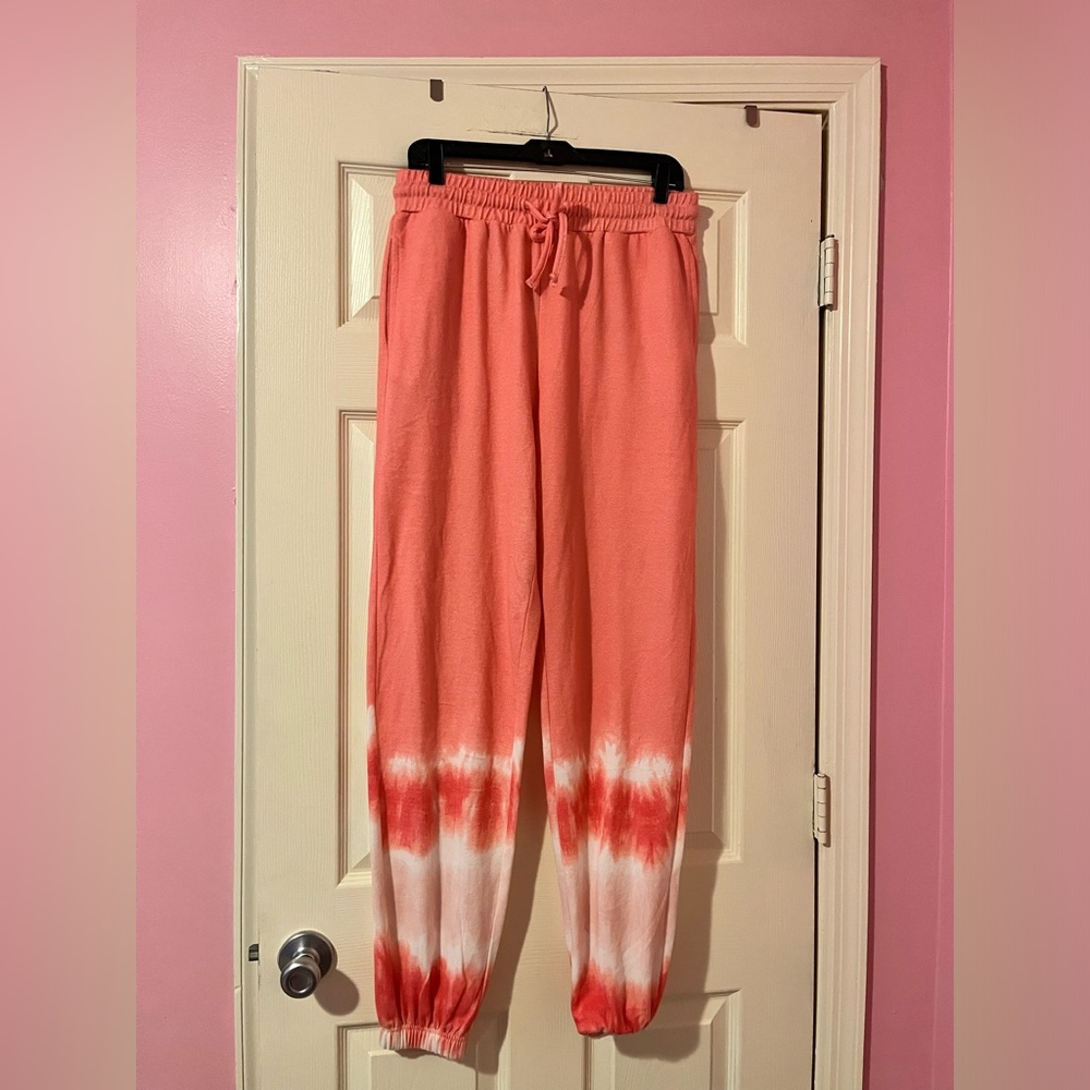 Simply Southern Women's Pink Lounge Tie Dye Joggers Size XL